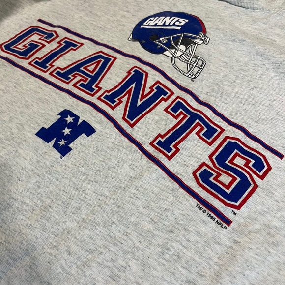 Vintage 1990's NY Giants Shirt Size XL Salem Sportswear 1995 Grey Graphic Tee - Picture 2 of 7